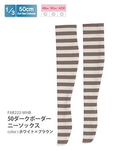 AZONE Far222-Whb Für 50 cm Puppe mit dunklem Rand Oberschenkel Oberschenkel Weiß X Braun