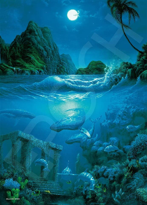 EPOCH 07-728S Jigsaw Puzzle Atlantis Revisited David Miller Glow In The Dark 500 Pieces