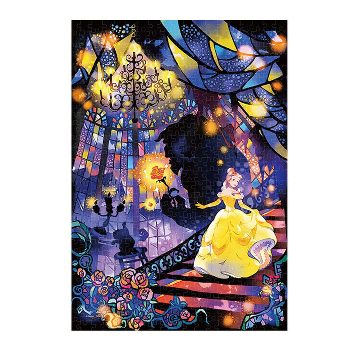 Tenyo 500pc Jigsaw Puzzle Disney Two Hearts Beauty Beast Gyutto Series Stained Art 25x36cm