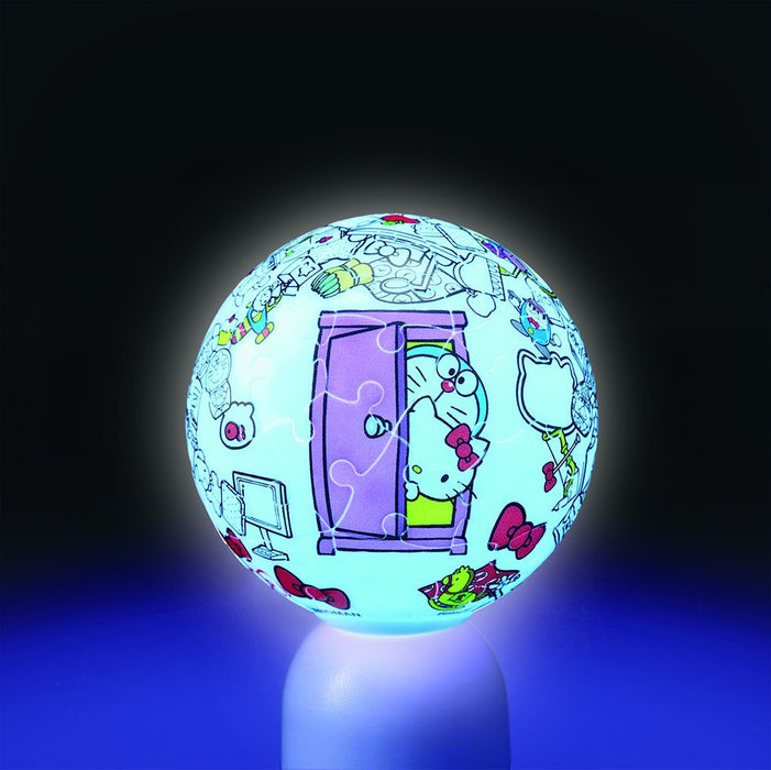 YANOMAN Puzzle Lanterne LED 3D 2003-455 Doraemon &amp; Hello Kitty 60 pièces