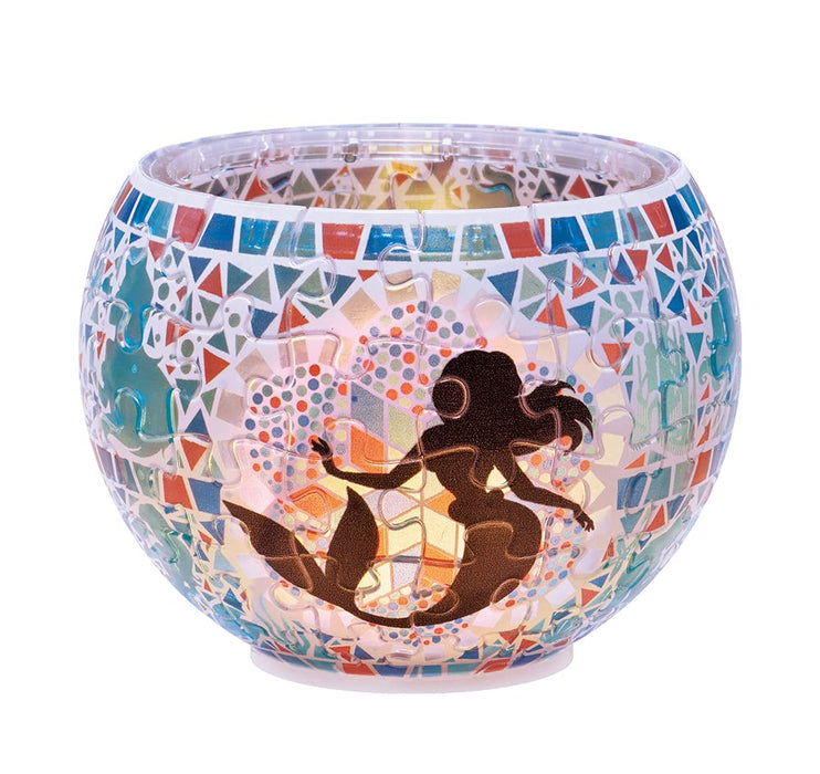 YANOMAN 2201-54 3D Led Lamp Shade Puzzle Disney Glass Mosaic The Little Mermaid Ariel 80 Pieces