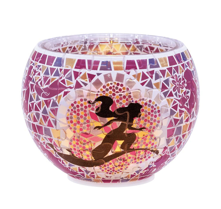 YANOMAN 2201-55 3D LED Lampenschirm Puzzle Disney Glasmosaik Aladdin Jasmin 80 Teile