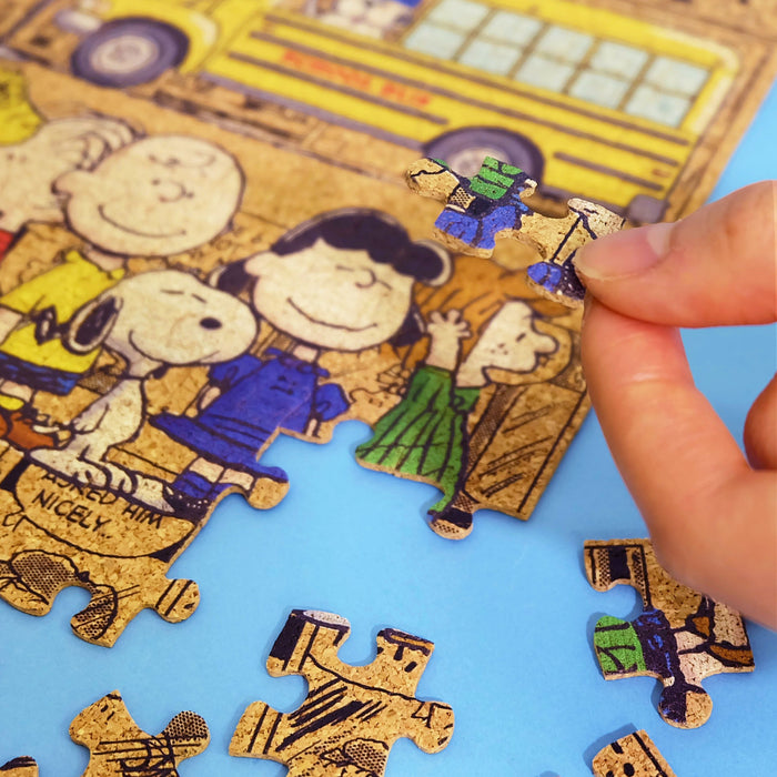 BEVERLY Jigsaw Puzzle 88-035 Cork Peanuts Snoopy Tout le monde au bus 88 pièces en L