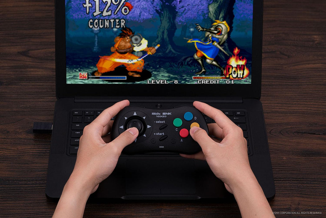 8Bitdo Neogeo Manette sans fil : Windows Android Neogeo Mini Classic Joystick – Licence SNK (Noir)