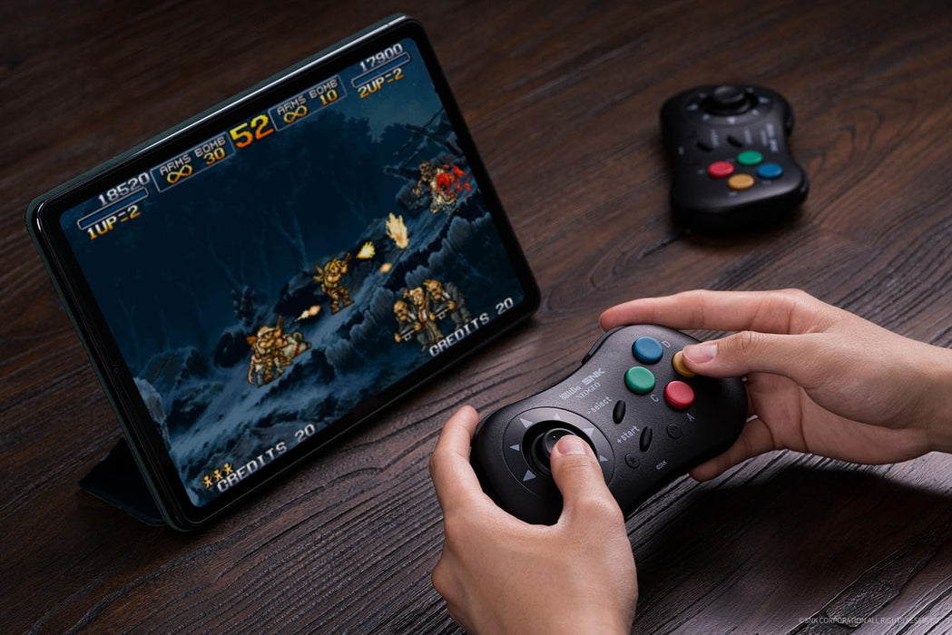 8Bitdo Neogeo Manette sans fil : Windows Android Neogeo Mini Classic Joystick – Licence SNK (Noir)