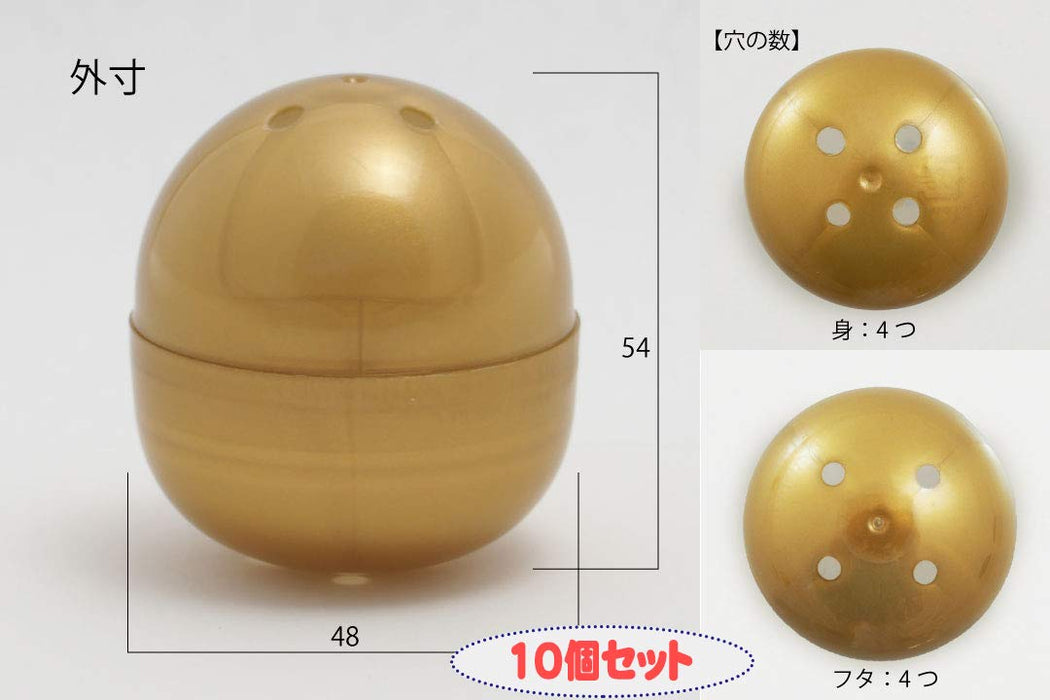 Amuse 48 mm leere Kapsel, Gold, 10 Gacha-Kapseln