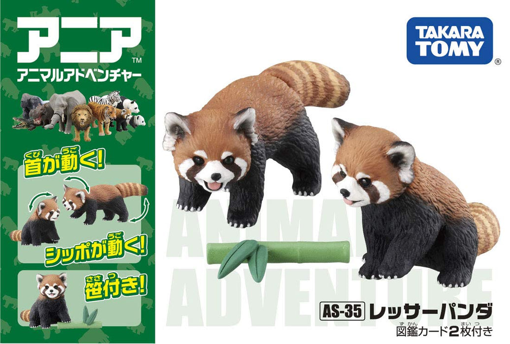 TAKARA TOMY As-35 Animal Adventure Figurine Panda Rouge