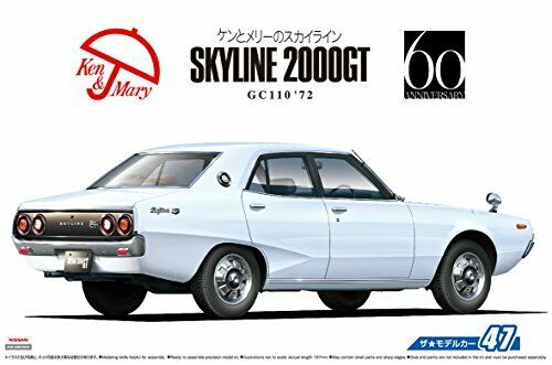 Aoshima 1/24 Nissan Gc110 Skyline 2000gt '72 Plastic Model Kit
