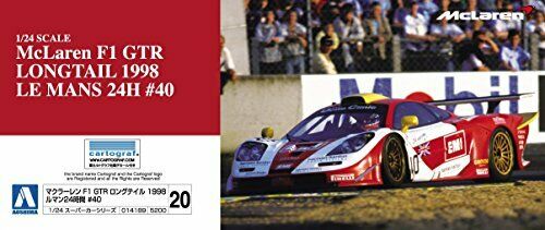Aoshima 1/24 Mclaren F1 Gtr Long Tail 1998 Le Mans 24 Heures #40 Modèle Kit