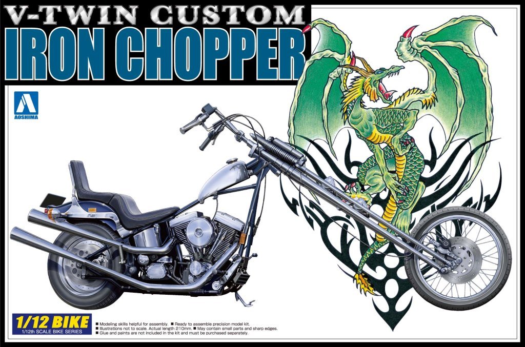 AOSHIMA Naked Bike 107 03640 Iron Chopper V-Twin Custom Bausatz im Maßstab 1:12
