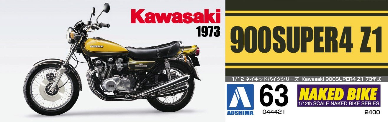 AOSHIMA Naked Bike 63 44421 Kawasaki 900 Super4 Z1 Bausatz im Maßstab 1:12
