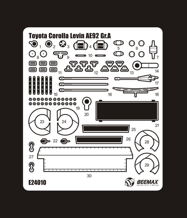 AOSHIMA 98271 Toyota Corolla Levin Ae92 '88 Gr.A Detail Up Parts Maßstab 1/24