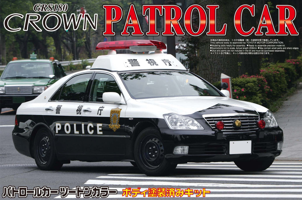 AOSHIMA 03039 Toyota Crown Grs180 Tokyo Polizeiauto im Maßstab 1:24, vorbemalter Bausatz