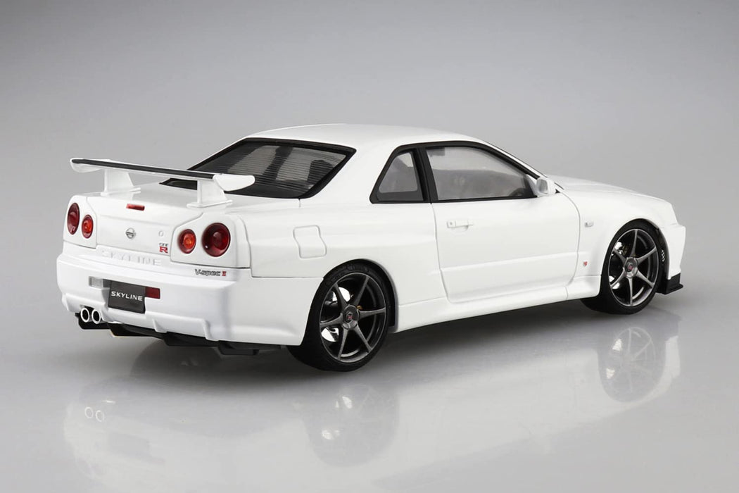 Aoshima Bunka Kyozai 1/24 Vorlackierte Modellserie Nissan BNR34 Skyline Gt-R V・Spec Ii 2000 Weißes Kunststoffmodell 03-B