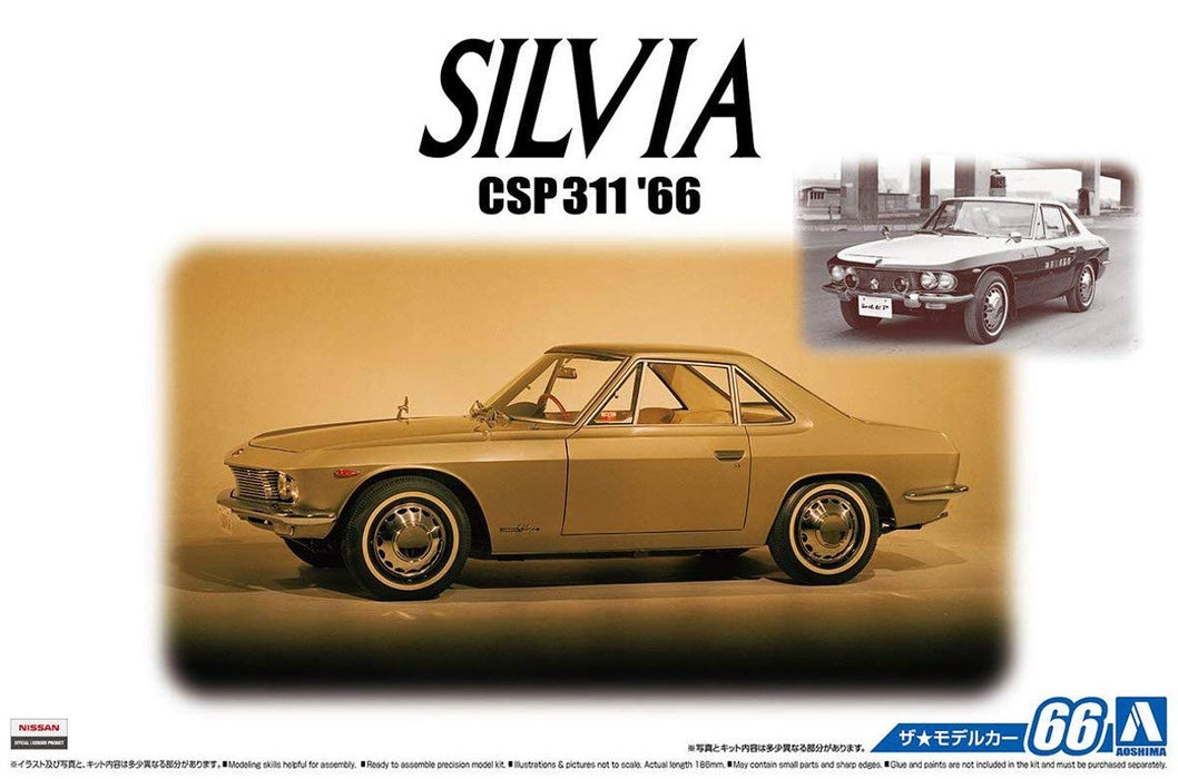 Aoshima 55502 Modellauto 66 Nissan Csp311 Silvia 1966 Bausatz im Maßstab 1:24