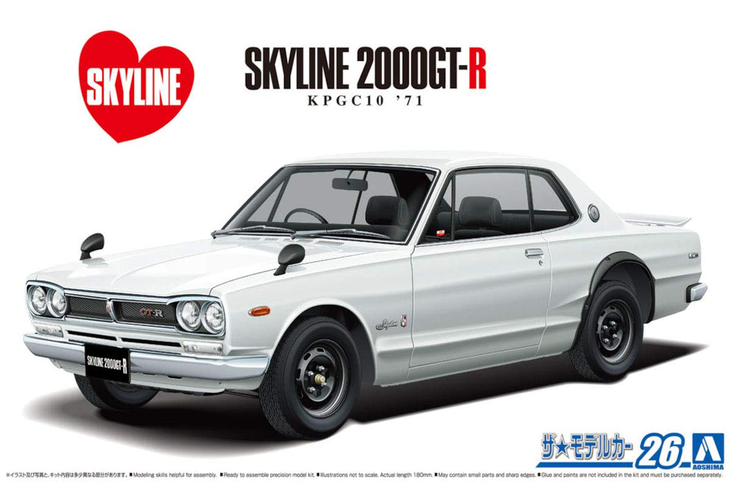 AOSHIMA le modèle de voiture 1/24 Nissan Kpgc10 Skyline Ht2000Gt-R '71 modèle en plastique