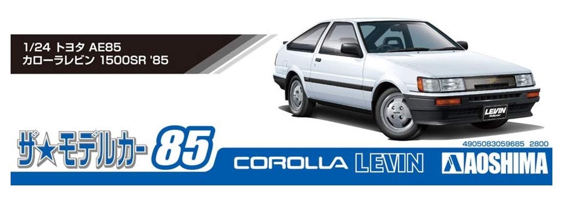 AOSHIMA 59685 Le modèle de voiture 085 Toyota Ae85 Corolla Levin 1500Sr '85 1/24 Kit d'échelle