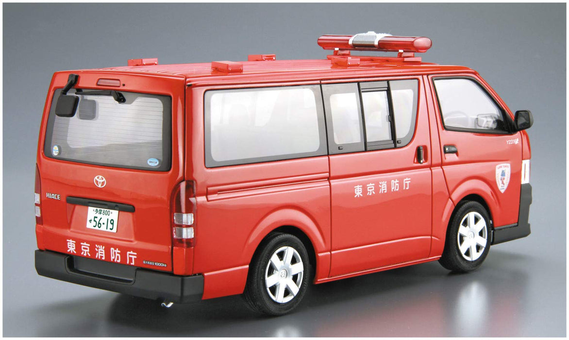 AOSHIMA 58169 Le modèle de voiture Sp Toyota Trh200V Hiace Fire Department '10 1/24 Kit d'échelle