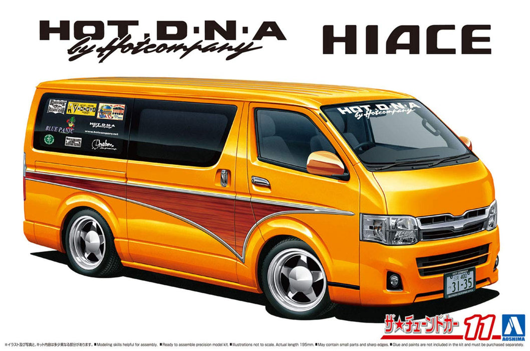 AOSHIMA 59487 Tuned Car Nr. 11 Hot Company Trh200V Hiace '12 Toyota Bausatz im Maßstab 1:24