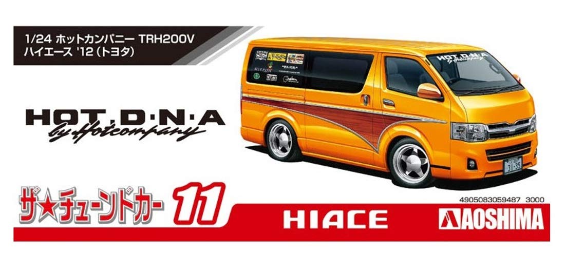 AOSHIMA 59487 Tuned Car No.11 Hot Company Trh200V Hiace '12 Toyota 1/24 Scale Kit