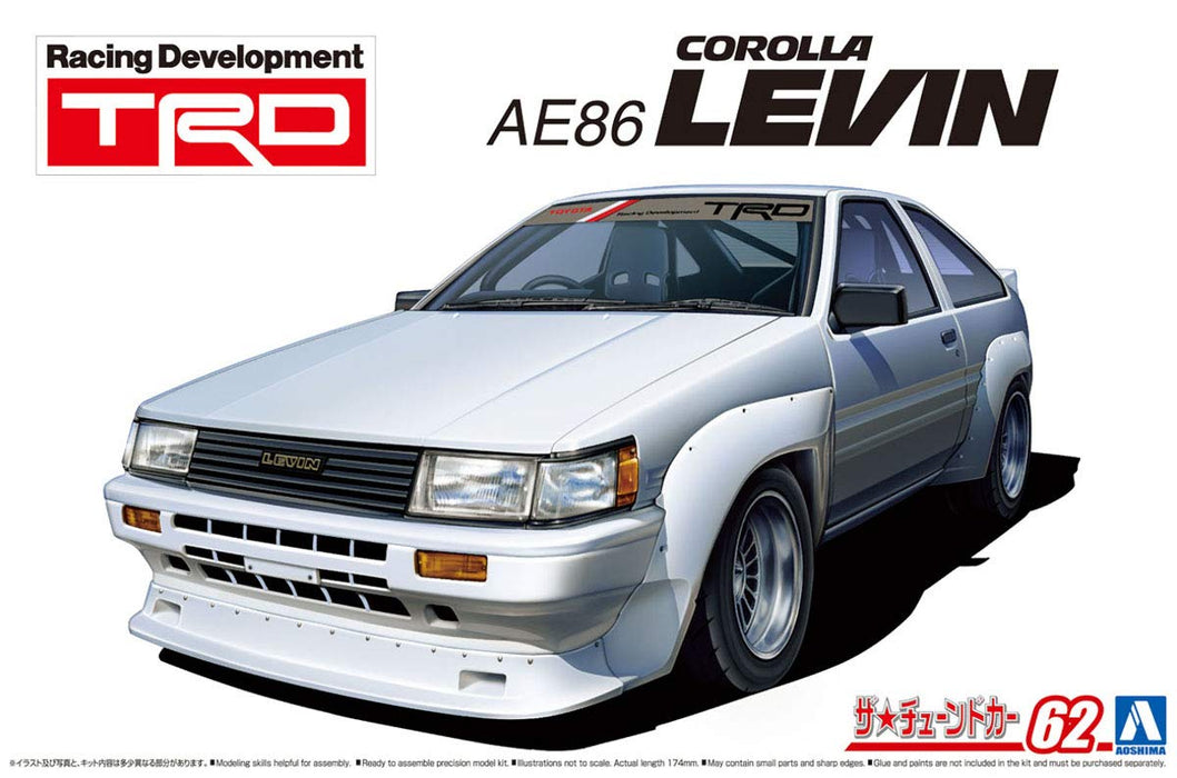 AOSHIMA la voiture à l'écoute 1/24 Toyota Trd Ae86 Corolla Levin N2 Ver. '83 Modèle en plastique