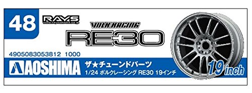 AOSHIMA Tuned Parts 1/24 Volk Racing Re30 19 pouces Pneu et jeu de roues