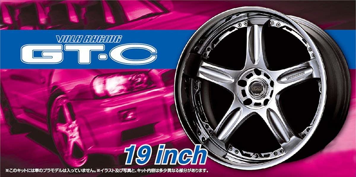 AOSHIMA Tuned Parts 1/24 Volk Racing Gt-C 19Inch Tire & Wheel Set