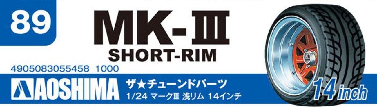 AOSHIMA Tuned Parts 1/24 Mark Iii Short Rim 14Inch Tire & Wheel Set
