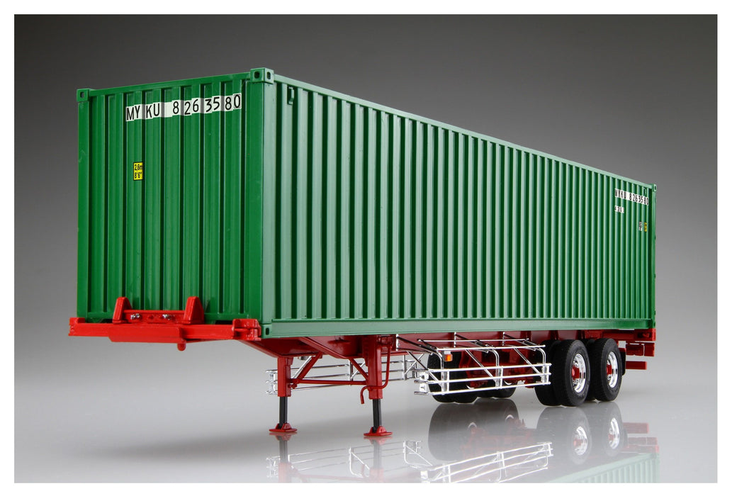 AOSHIMA Heavy Freight 1/32 40-Fuß-Seefrachtcontainer 2-Achsen-Kunststoffmodell