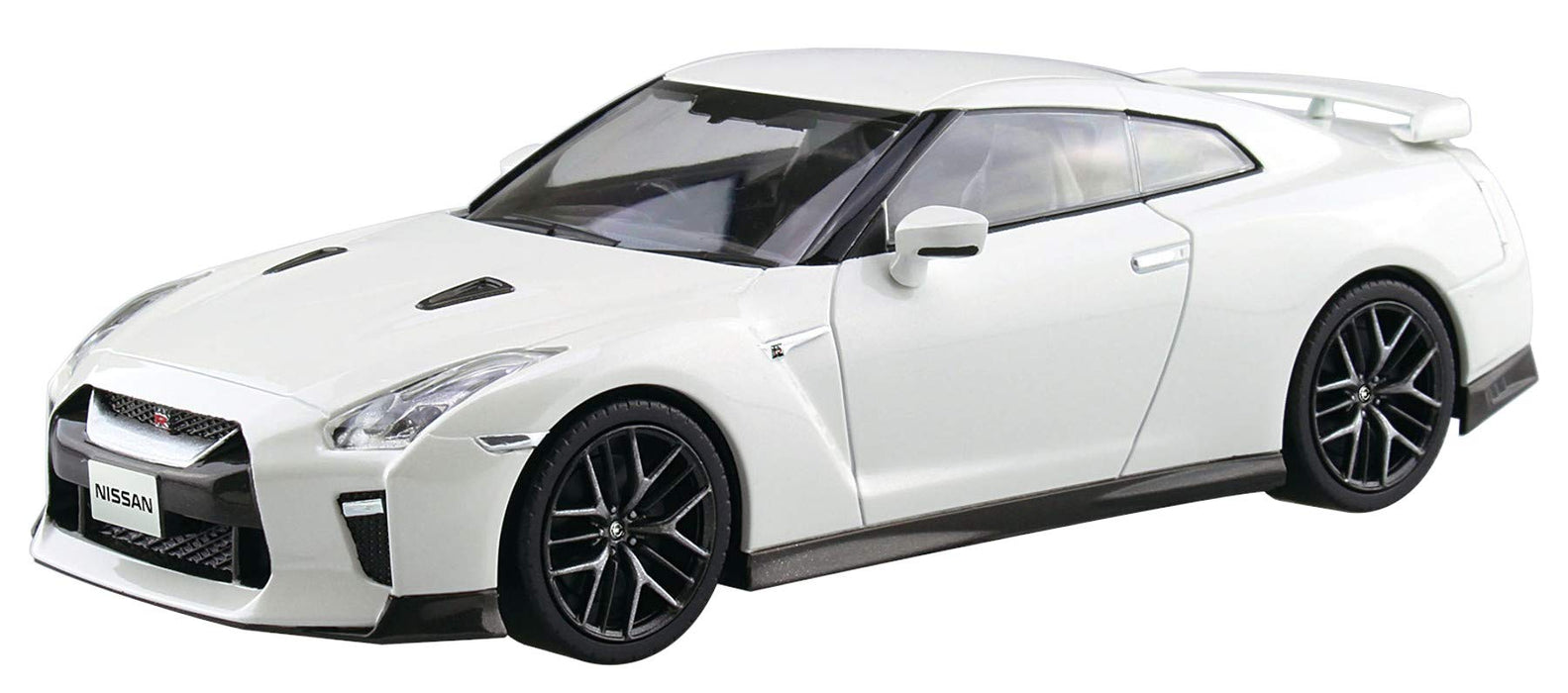AOSHIMA 56394 07-B Nissan Gt-R Brilliant White Pearl Vorlackiertes Snap-Fit-Kit im Maßstab 1:32