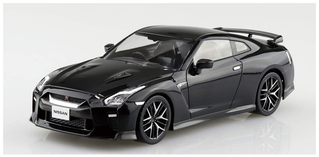 AOSHIMA 56400 07-C Nissan Gt-R Meteor Flake Black Pearl 1/32 Scale Pre-Painted Snap-Fit Kit