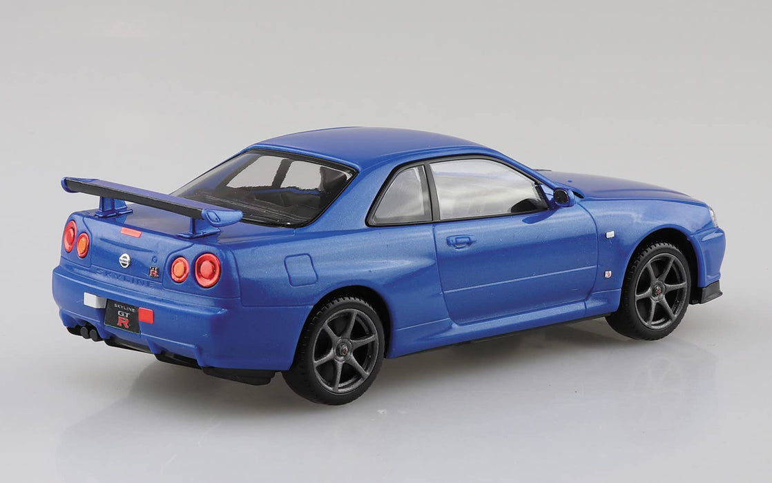 AOSHIMA The Snap Kit 1/32 Nissan R34 Skyline Gt-R Bayside Blue Plastic Model