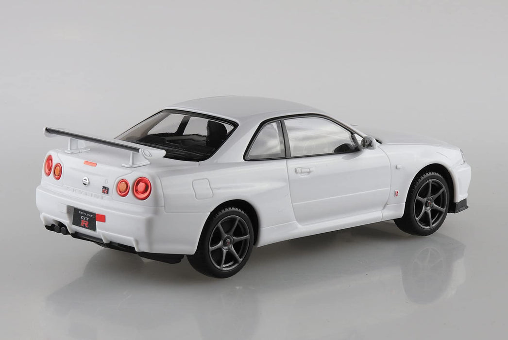 AOSHIMA The Snap Kit 1/32 Nissan R34 Skyline Gt-R White Plastic Model