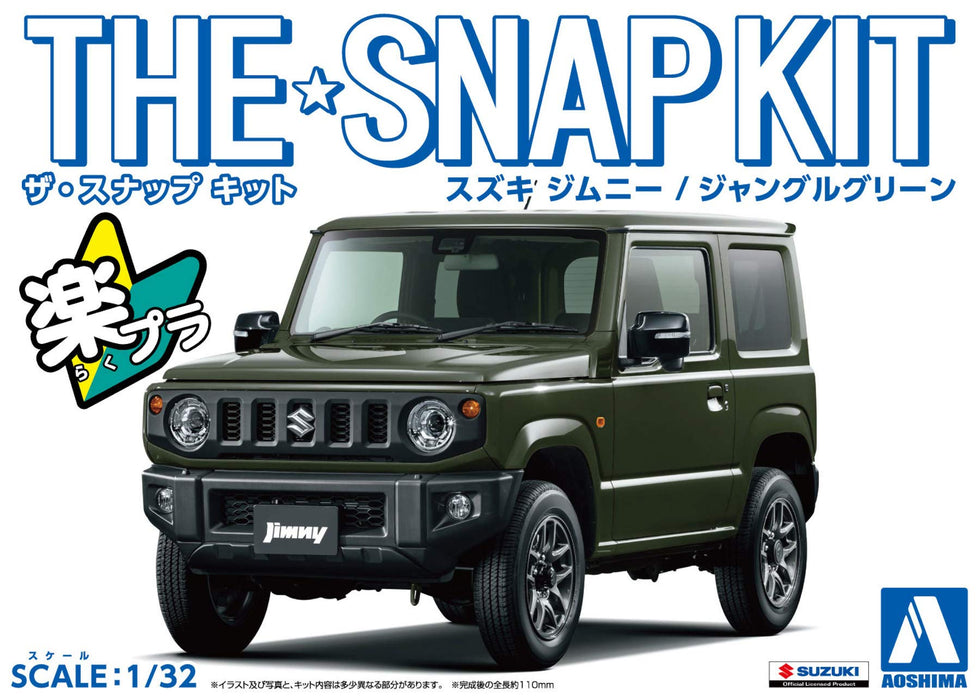AOSHIMA 57773 08-B Suzuki Jimny Jungle Green 1/32 Scale Pre-Painted Snap-Fit Kit