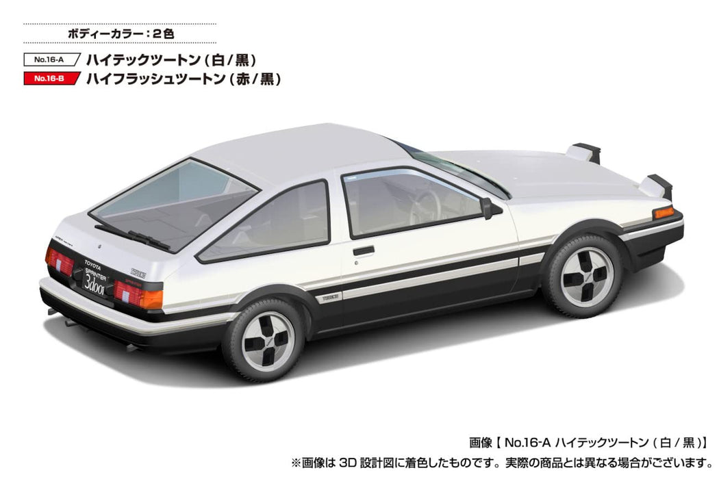 AOSHIMA The Snap Kit 1/32 Toyota Sprinter Trueno Hitech Two-Tone B/W Plastic Model