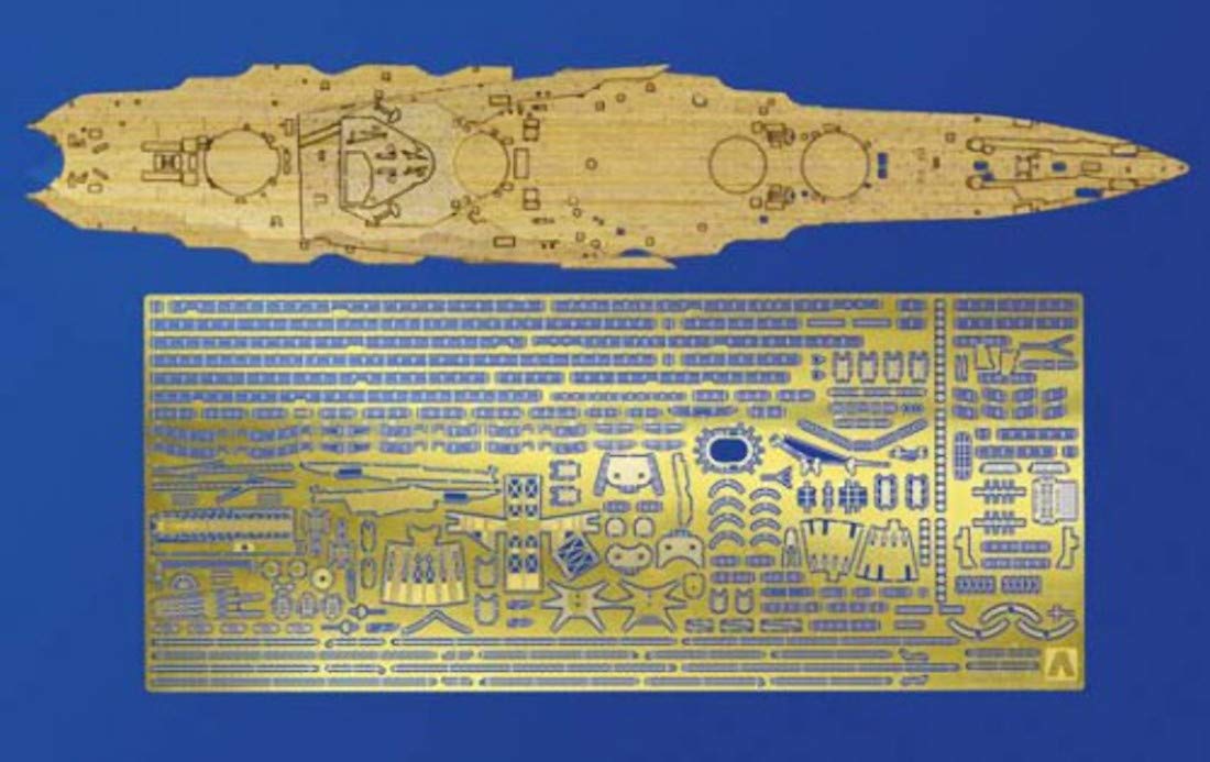 AOSHIMA Waterline 1/700 Detail Up Parts For Ijn Yamashiro 1944 Deck Sheet & Photo Etched Parts