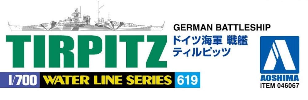 AOSHIMA Waterline 1/700 Deutsches Schlachtschiff Tirpitz Plastikmodell