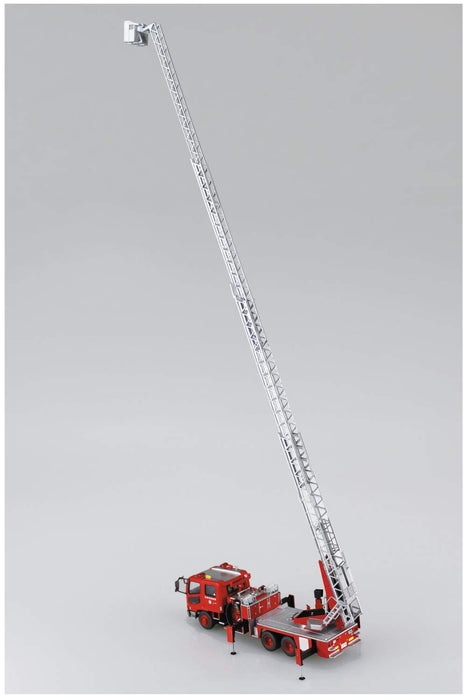 AOSHIMA Working Vehicle Series 1/72 Fire Ladder Truck Otsu Fire Department Plastic Model