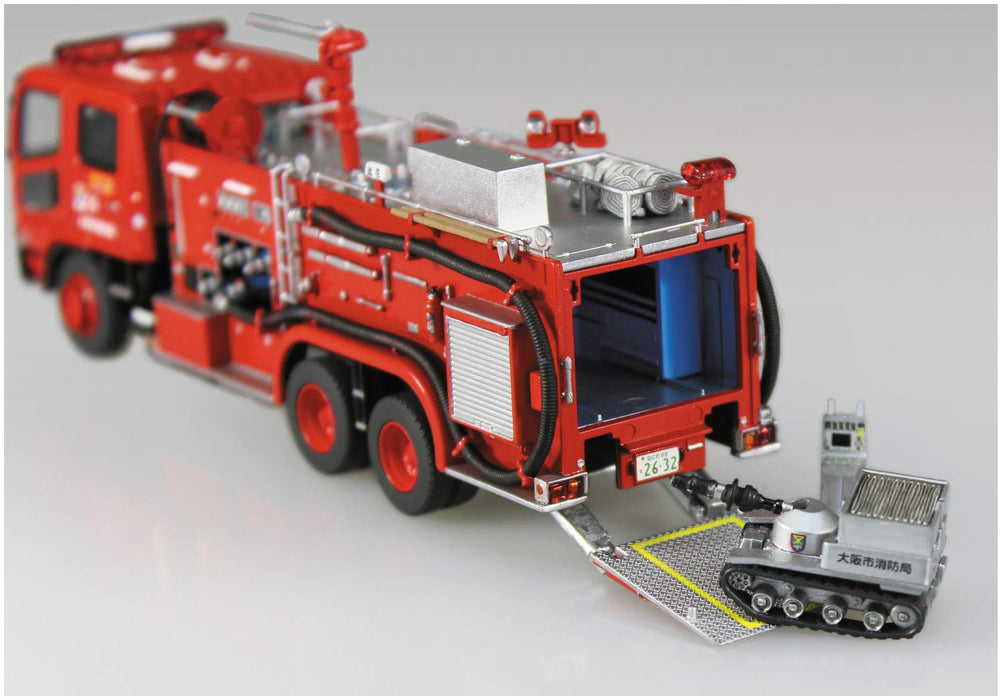 AOSHIMA Working Vehicle Series 1/72 Chemical Fire Pumper Truck  Osaka Fire Department Plastic Model