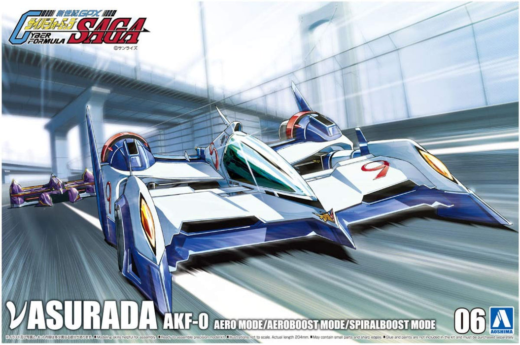 AOSHIMA Cyber ​​Formula 1/24 V Asurada Akf-0 Mode Aero / Mode Aero Boost / Mode Spiral Boost Modèle en plastique