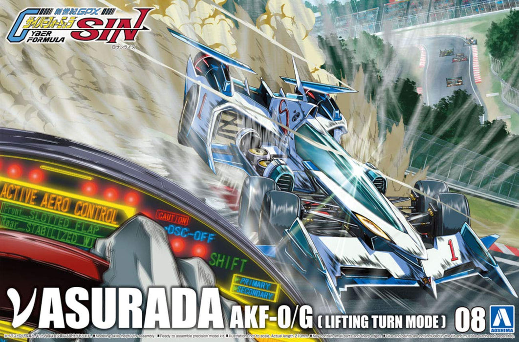 AOSHIMA Cyber ​​Formula 1/24 V-Asurada Akf-0/G Lifting Turn Mode Plastikmodell