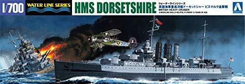Aoshima Hms Dorsetshire 'bismarck Pursuit Battle' 1/700 Scale Plastic Model Kit - Japan Figure