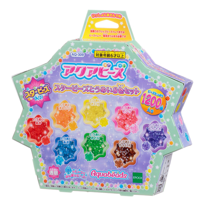 Epoch Aquabeads Star Beads Toy Set 8 Color Certified for Ages 6+ - Water Stick Crafts