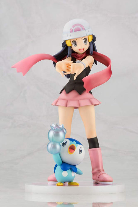 KOTOBUKIYA Artfx J Dawn Hikari avec figurine Pokemon Piplup à l'échelle 1/8