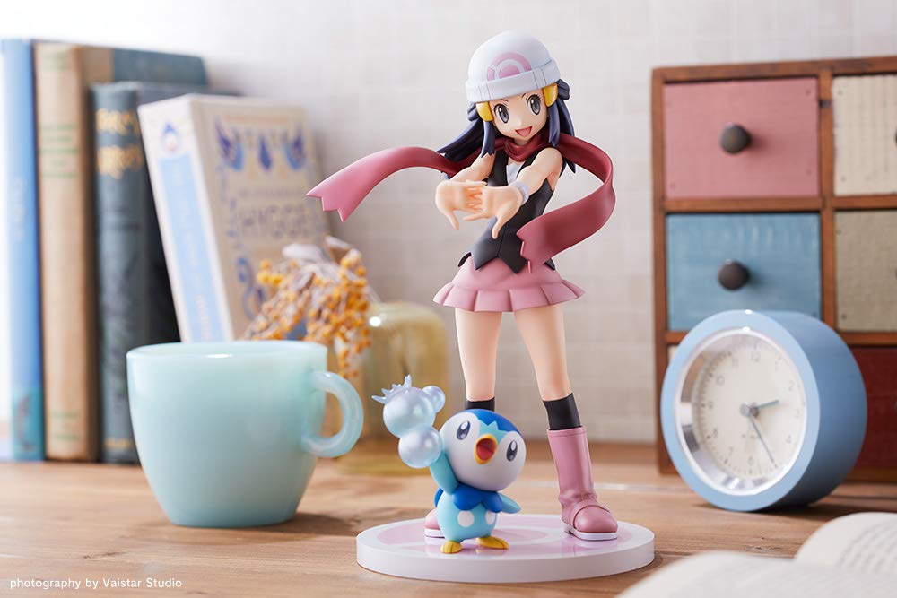 KOTOBUKIYA Artfx J Dawn Hikari avec figurine Pokemon Piplup à l'échelle 1/8