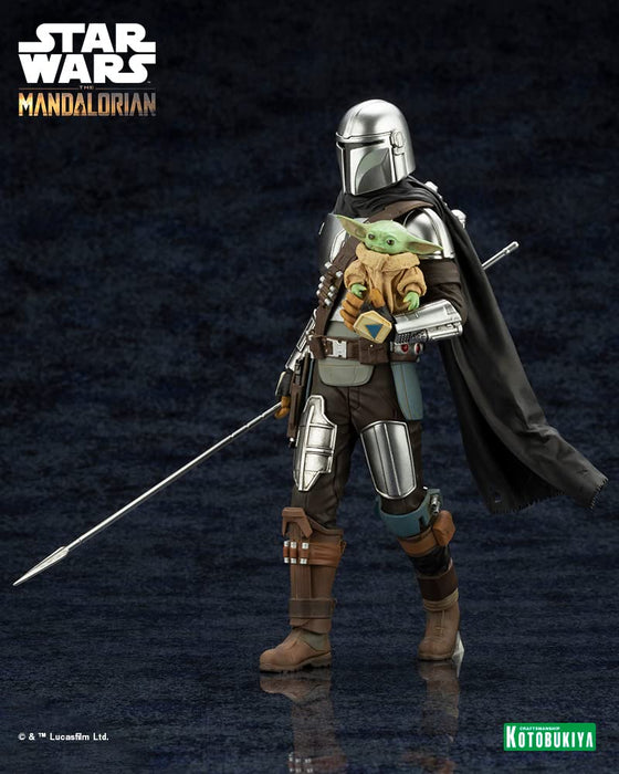 KOTOBUKIYA Artfx+ Mandalorian &amp; Grogu With Beskar Staff Figurine 1/10 Star Wars : The Mandalorian