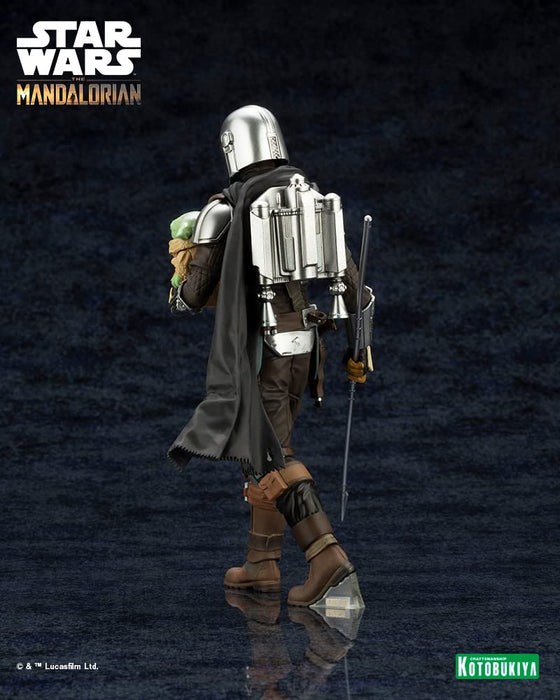 KOTOBUKIYA Artfx+ Mandalorian &amp; Grogu With Beskar Staff Figurine 1/10 Star Wars : The Mandalorian
