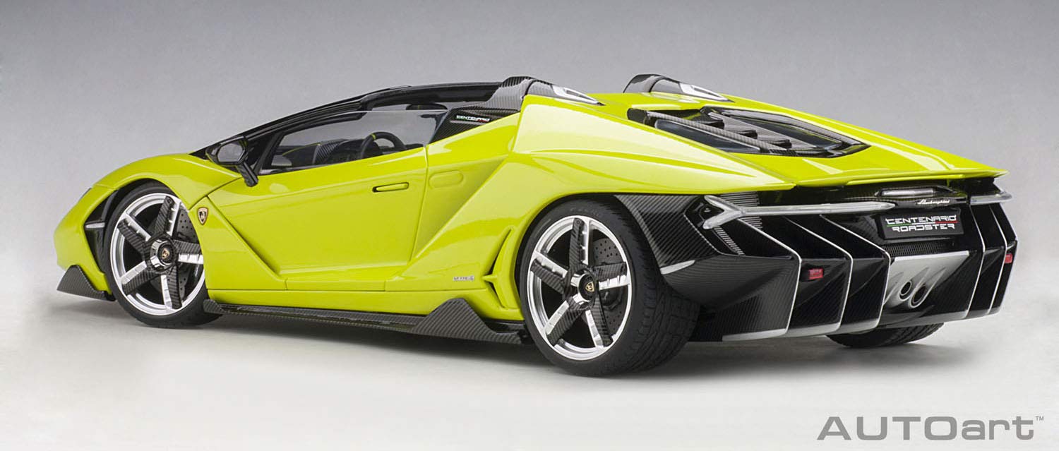 Lamborghini Centenario Roadster im Maßstab 1/18 von Autoart in hellgrüner Lackierung