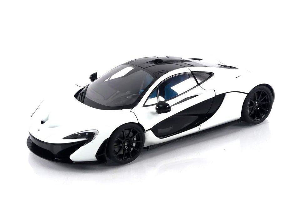 Autoart 1/18 Scale Metallic White Mclaren P1 with Blue Seat Finished Product