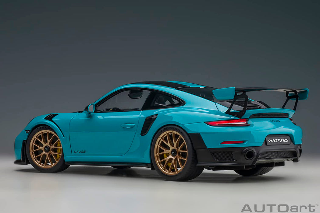Autoart 1/18 Porsche 911 Gt2 Rs Weissach Pkg Blue/Carbon 78175